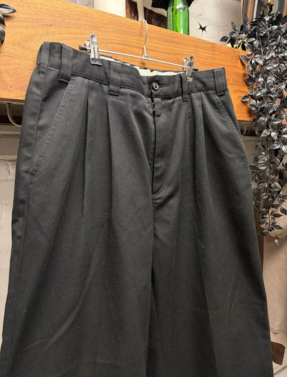 2024 Maison Margiela Black Elasticated Waistband Pleated Wide Leg Pants