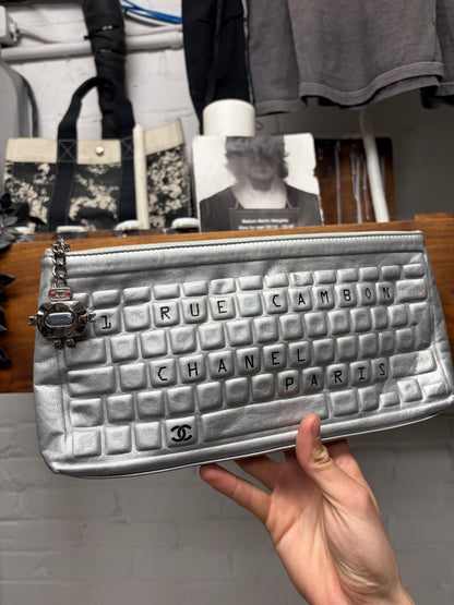 SS2017 Chanel ‘Data Center’ Silver Keyboard Clutch