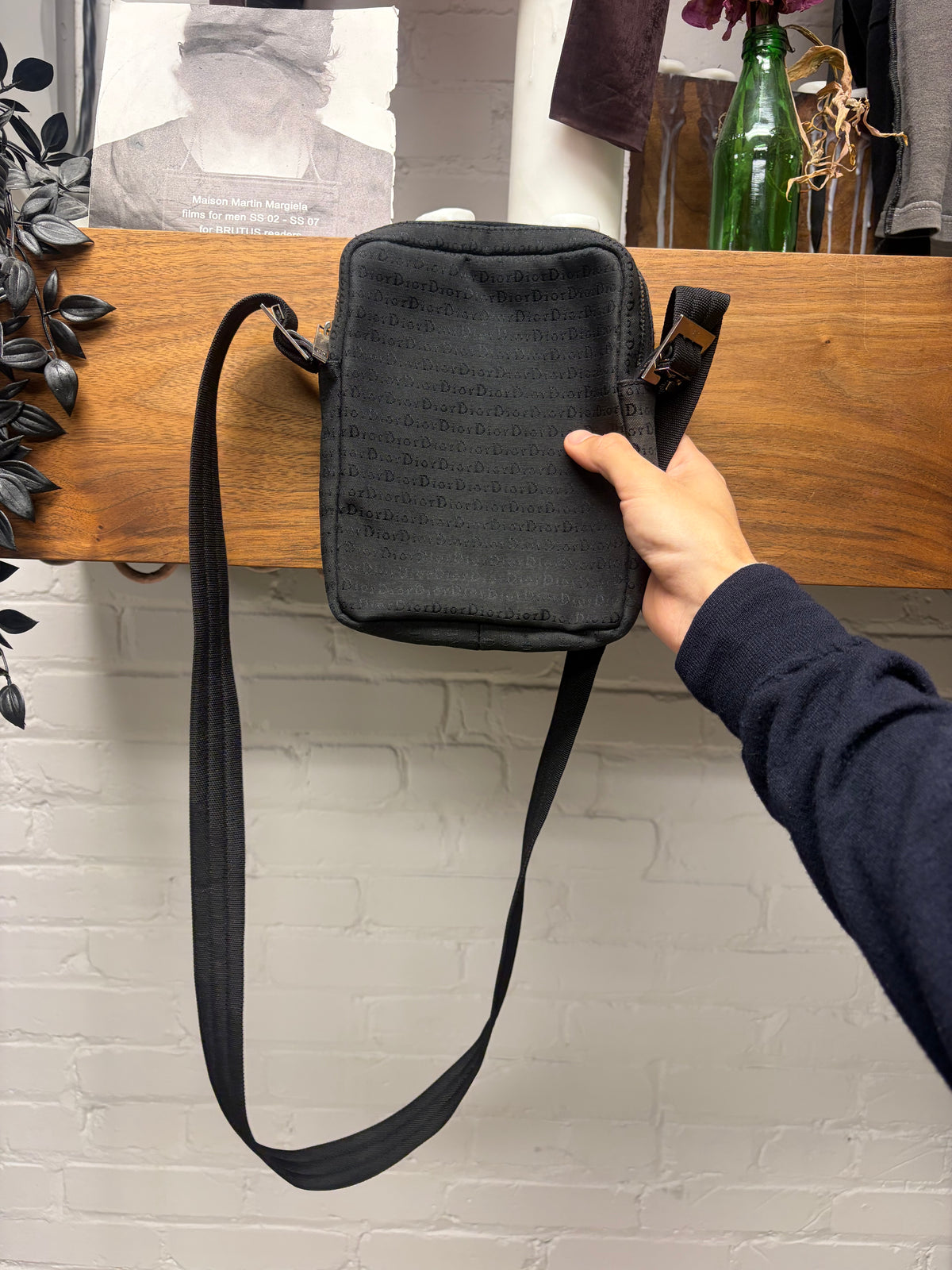 Dior Homme ‘Trotter Monogram’ Black Canvas Crossbody Bag