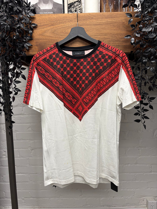2010s Givenchy by Ricardo Tisci ‘Trompe ‘L’œil’ Scarf Draped Short Sleeve Cotton T-Shirt