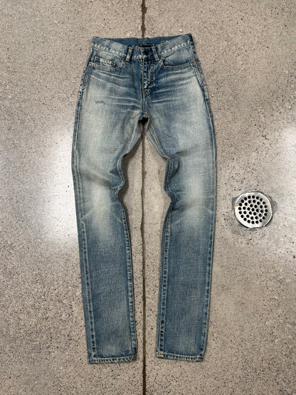 2019 Saint Laurent ‘Faded Blue’ D02 Skinny Jeans