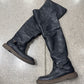 Maison Margiela Crepe Sole Thigh High Leather Engineer Boots