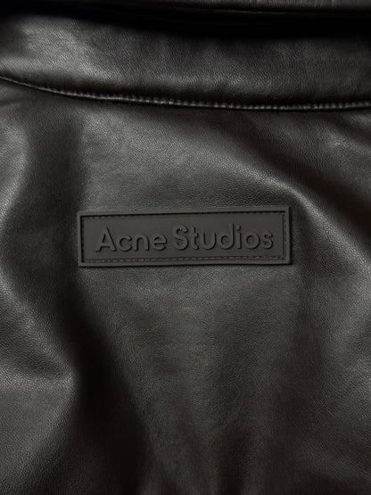 Acne Studios ‘Coated’ Brown Cropped Bomber Jacket