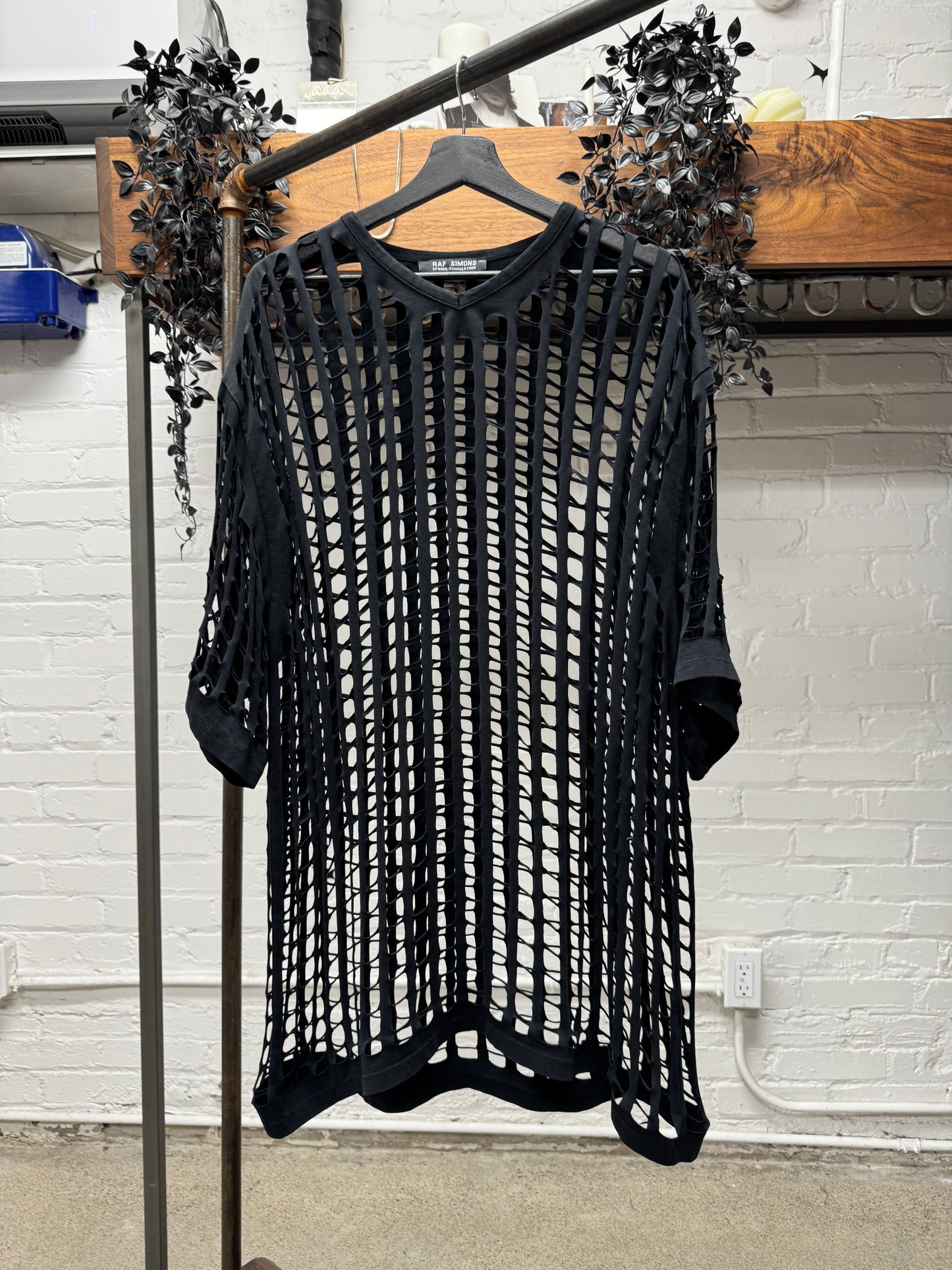 SS2006 Raf Simons ‘Icarus Surgit’ Black Laser Cut T-Shirt