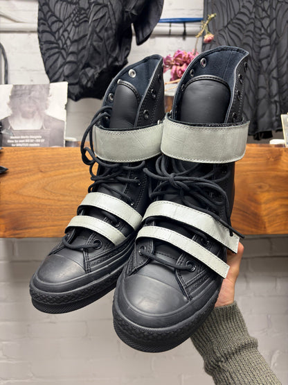 2026 Anonymous Club x Converse ‘Chuck 70’ Strapped Black/Steel Grey Leather High Top Sneakers