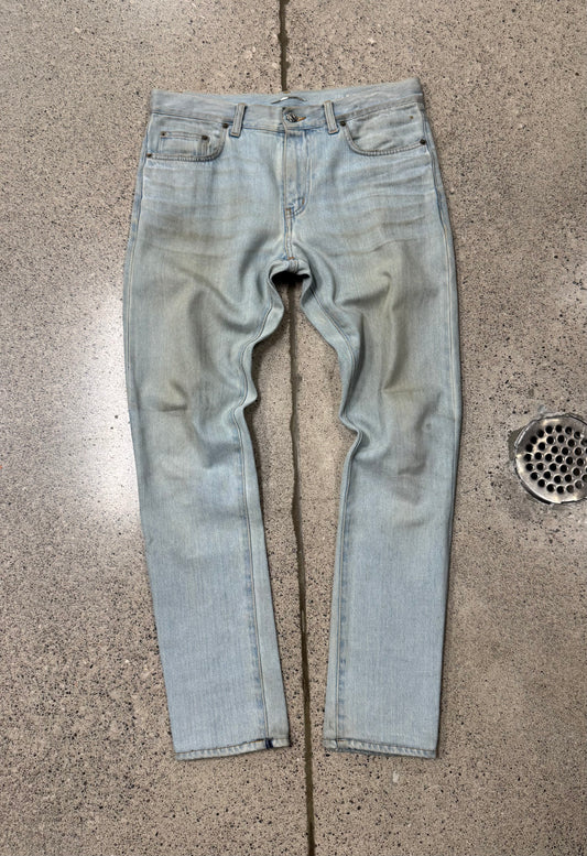 2013 Saint Laurent by Hedi Slimane ‘D02’ Light Wash ‘Dirty Blue’ Skinny Denim