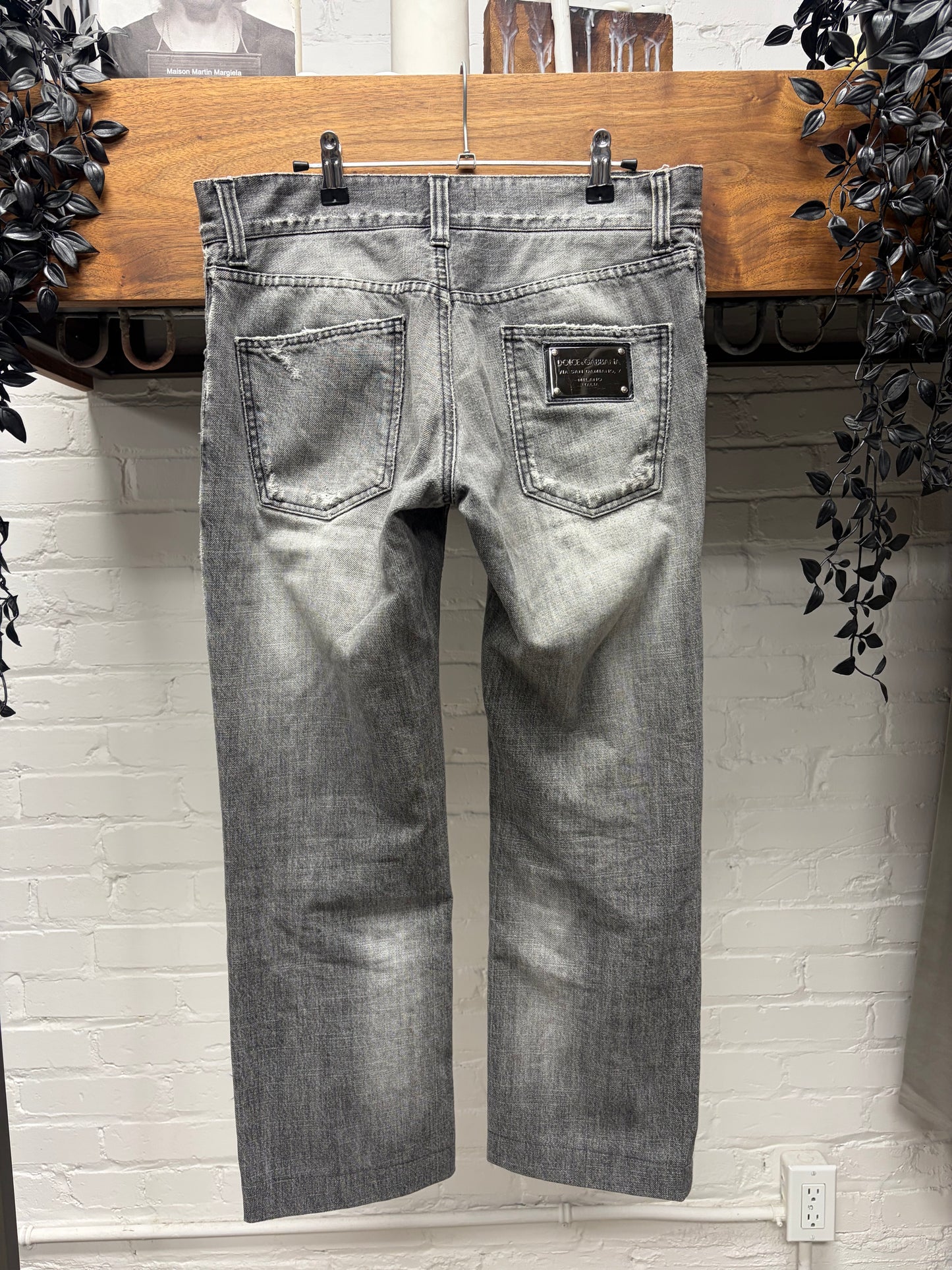 2000s Dolce & Gabbana Washed Grey Bootcut Denim