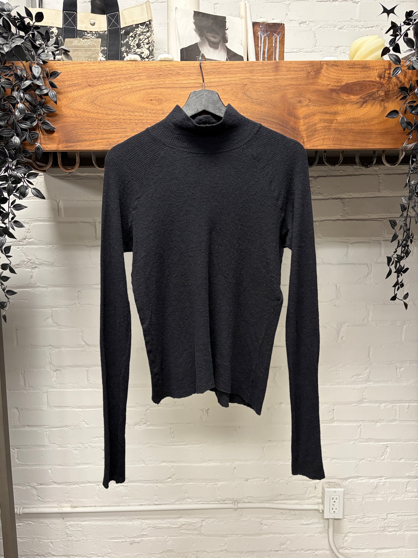 Haider Ackermann ‘Mock Neck’ Black Ribbed Wool Sweater