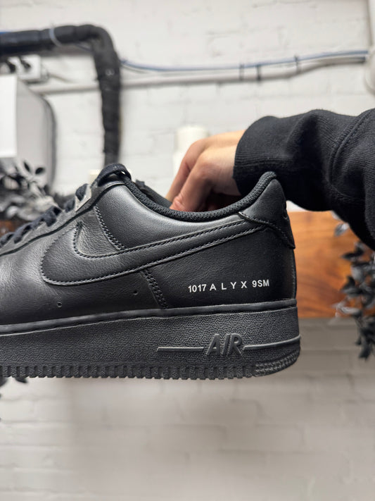 1017 Alyx 9SM  Black ‘Air Force 1’ Premium Leather Low Top Sneakers