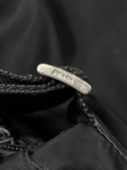 Prada ‘Vela’ Black Nylon Top Flap Shoulder Bag