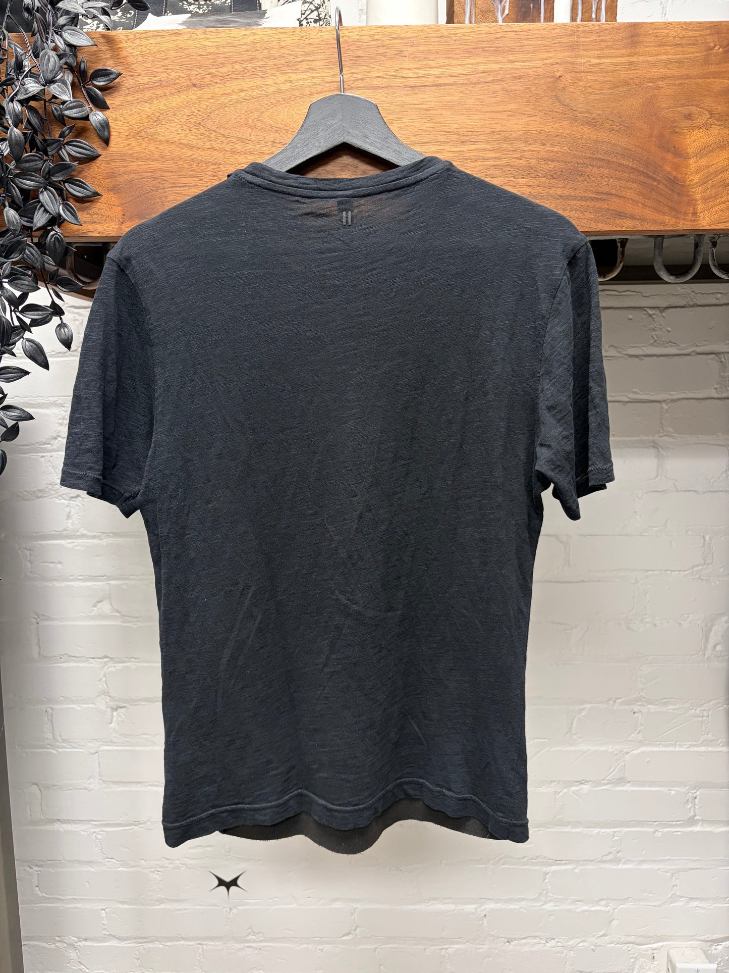 Neil Barrett Lambskin Leather Panelled Black Cotton T-Shirt