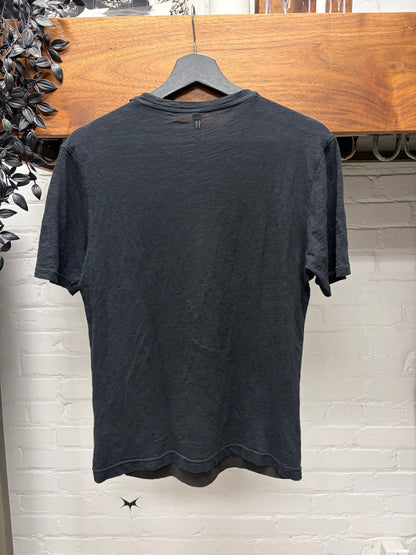 Neil Barrett Lambskin Leather Panelled Black Cotton T-Shirt
