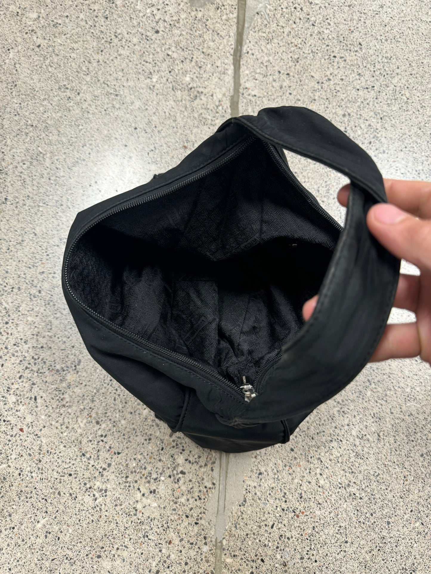 Bottega Veneta Black Canvas Hobo Bag