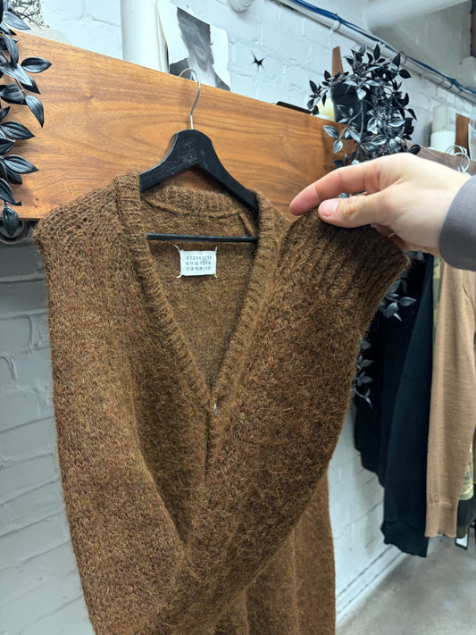 AW2008 Maison Martin Margiela Alpaca Wool Rustic Brown Cardigan