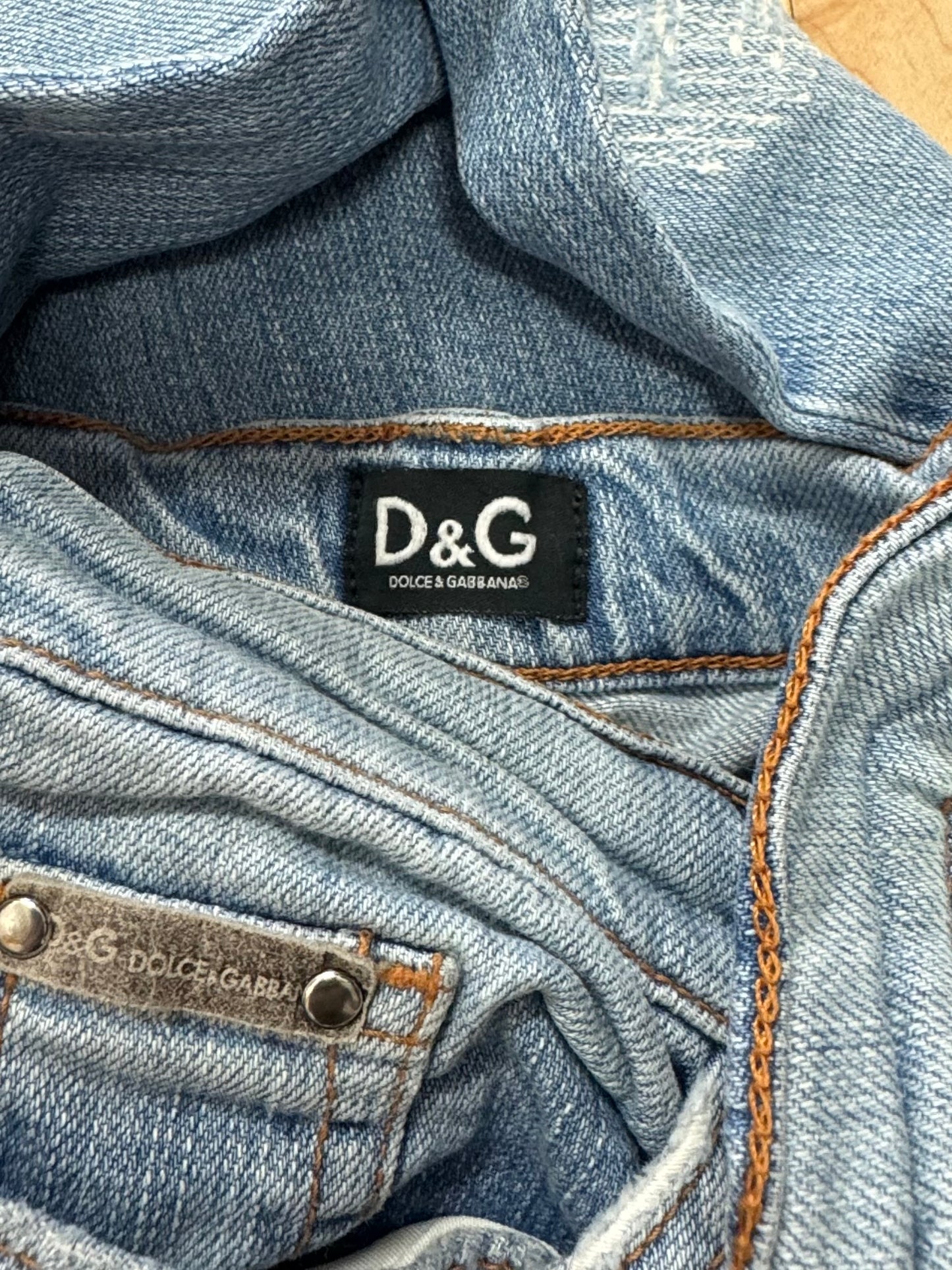 Dolce & Gabbana Flared Cut Washed Blue Denim