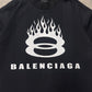 2024 Balenciaga ‘Unity Flame’ Mesh Logo Jersey T-Shirt