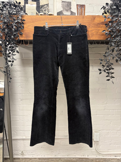 Katharine Hamnett Black Velvet Flared Leg Trousers