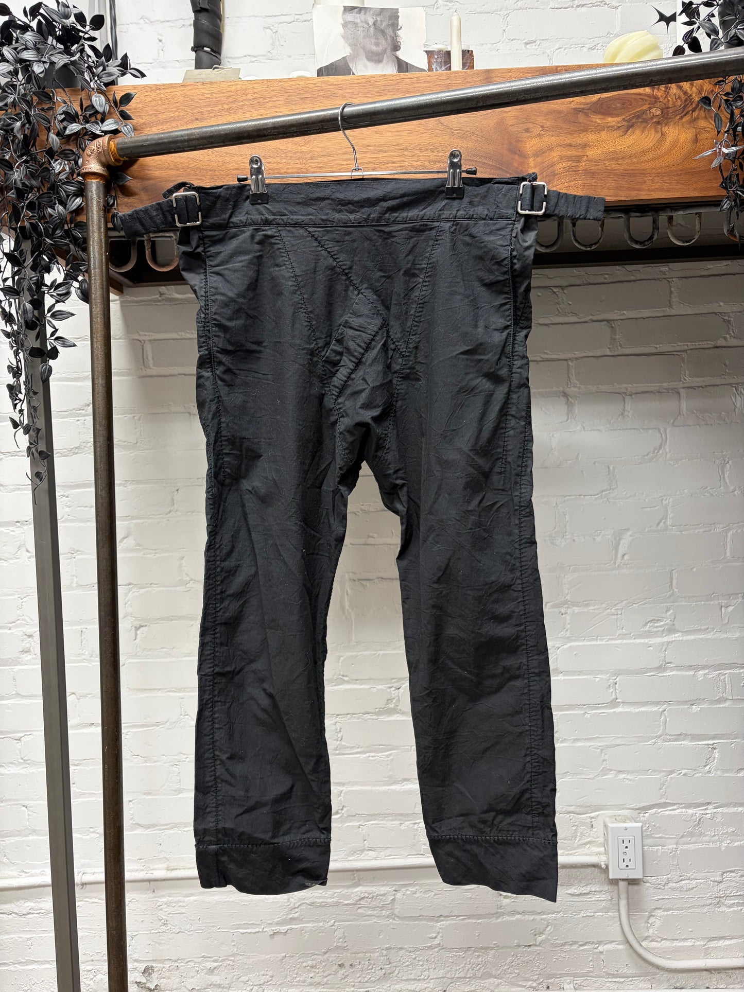 Carol Christian Poell ‘Scarstitch’ Black Cotton Drop Crotch Pants