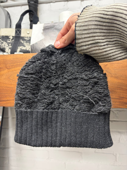 SS2024 Maison Margiela Distressed Grey Ribbed Beanie