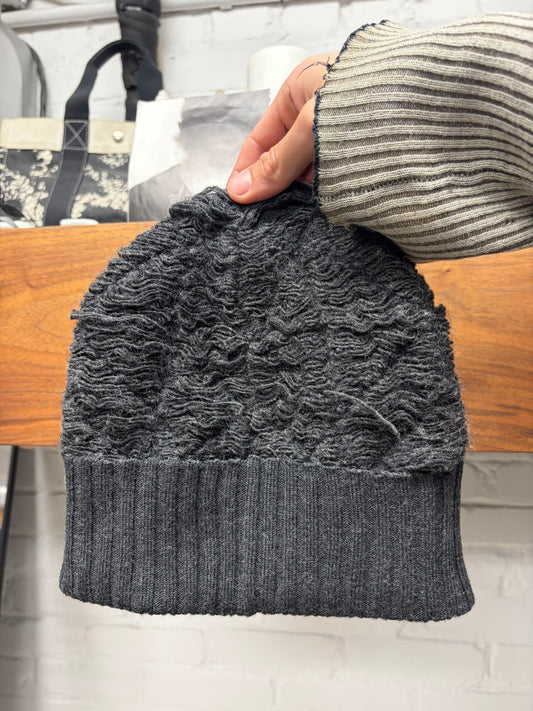 SS2024 Maison Margiela Distressed Grey Ribbed Beanie
