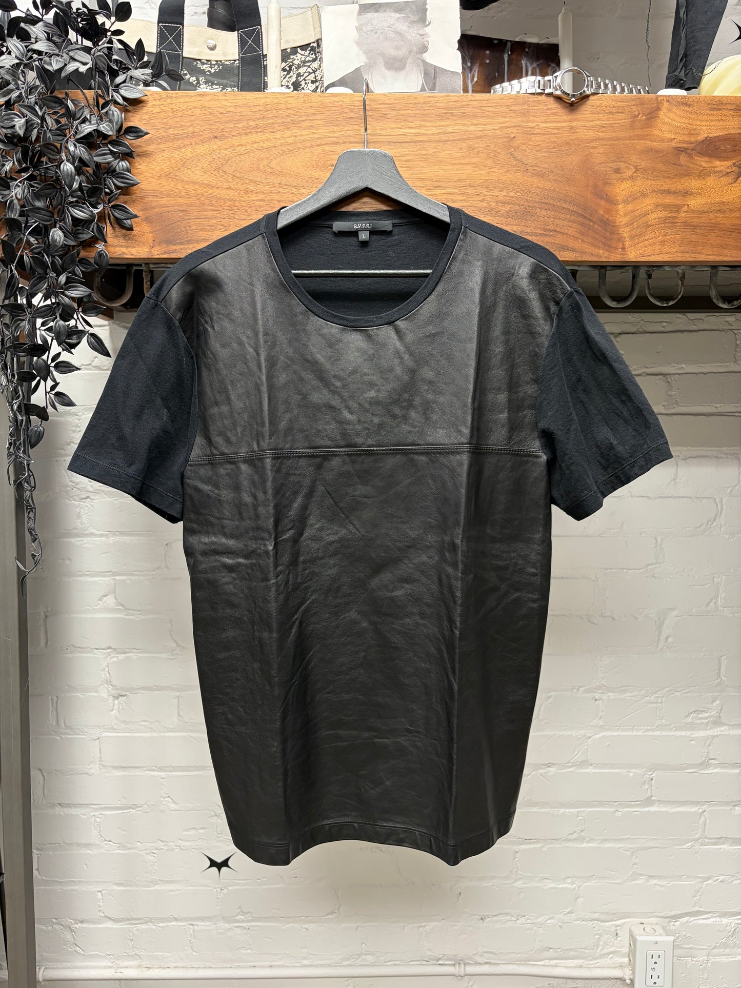 Vintage Gucci by Tom Ford Lambskin Leather T-Shirt