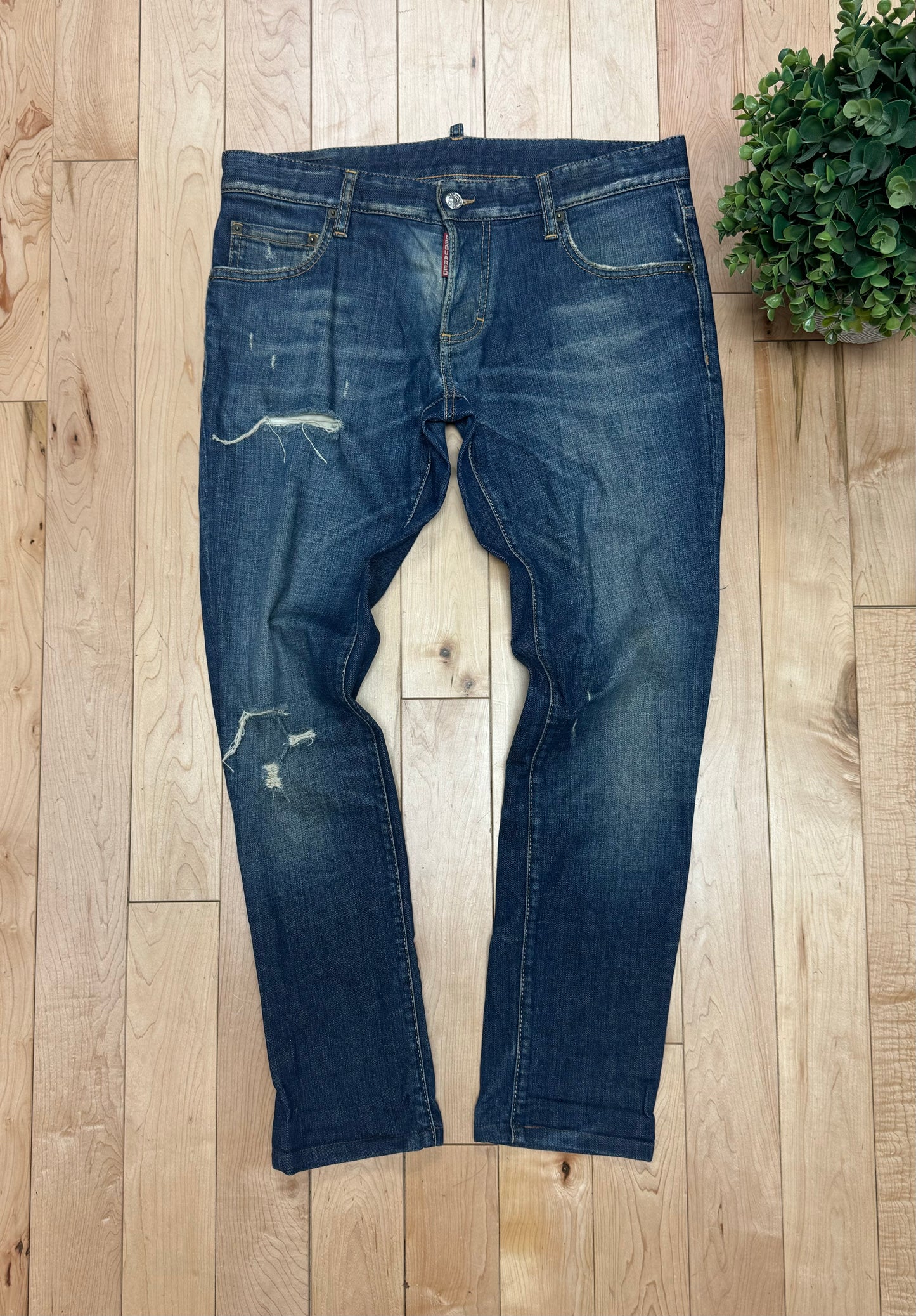 Dsquared2 Distressed Slim/Skinny Cut Denim