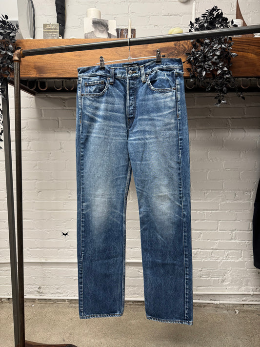 Balenciaga ‘Washed Blue’ Faded Bootcut Denim