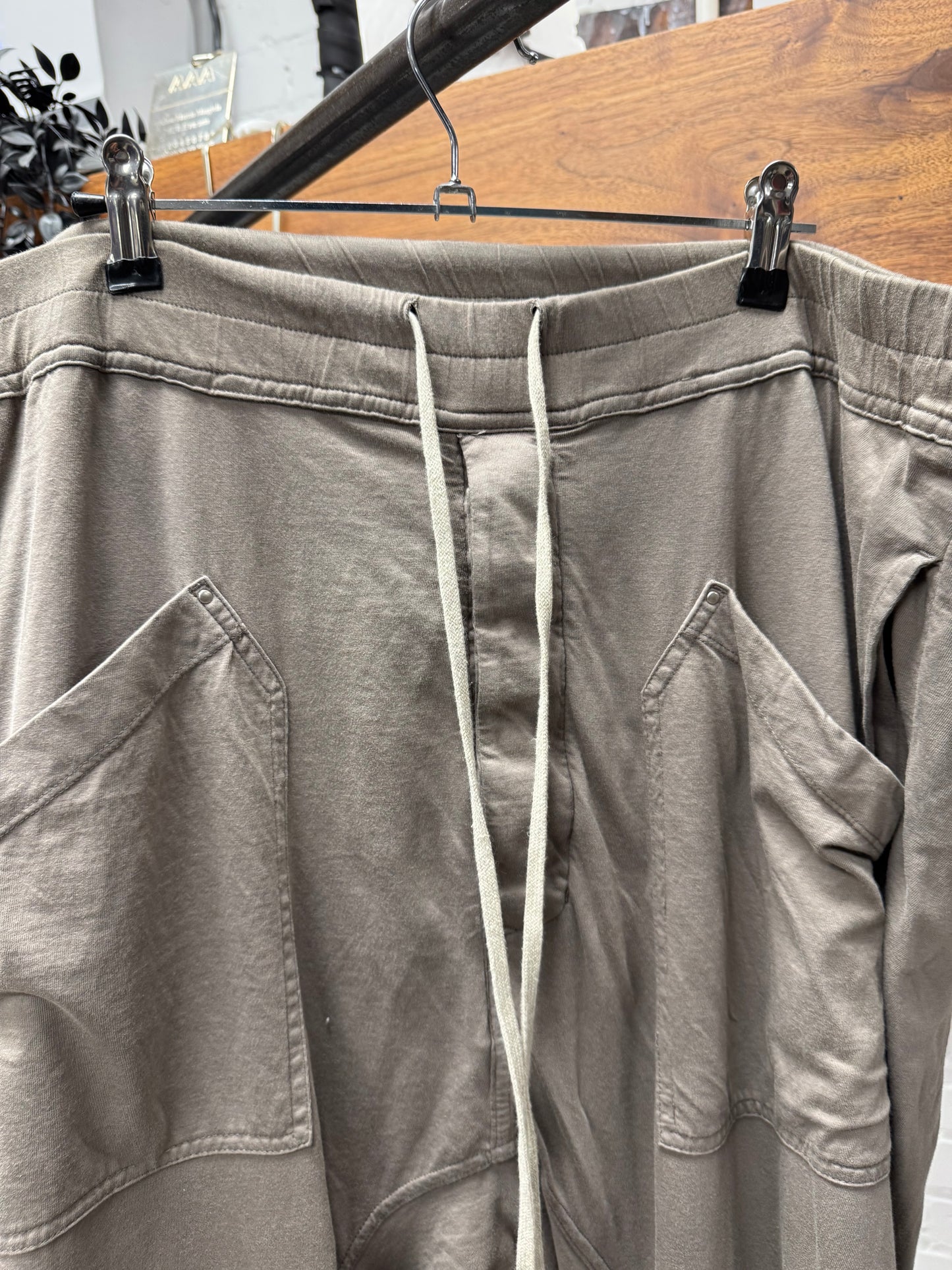Rick Owens DRKSHDW Dust Brown ‘Lounge’ Drawstring Pants