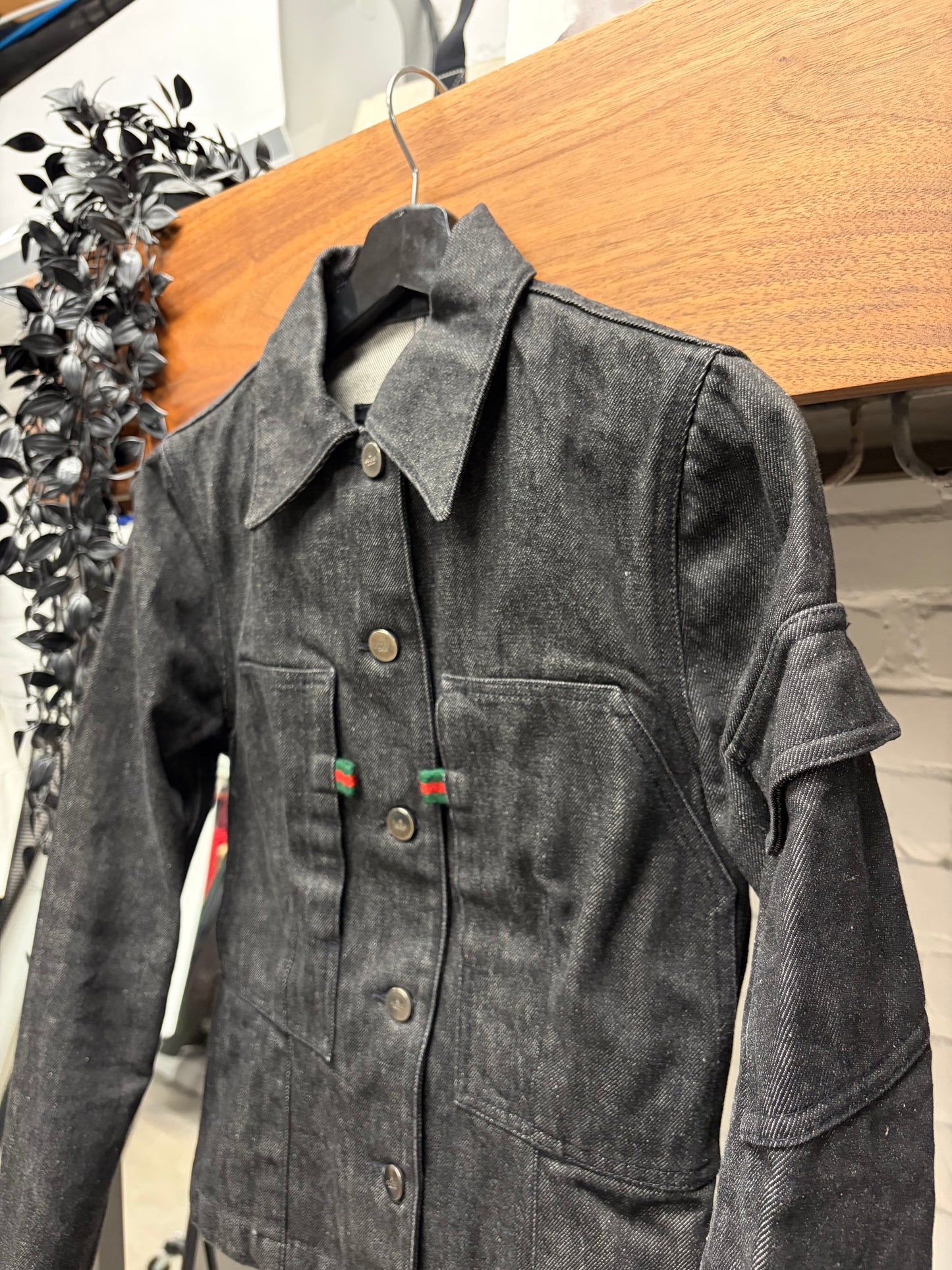 Vintage Gucci by Tom Ford Black Denim Trucker Jacket