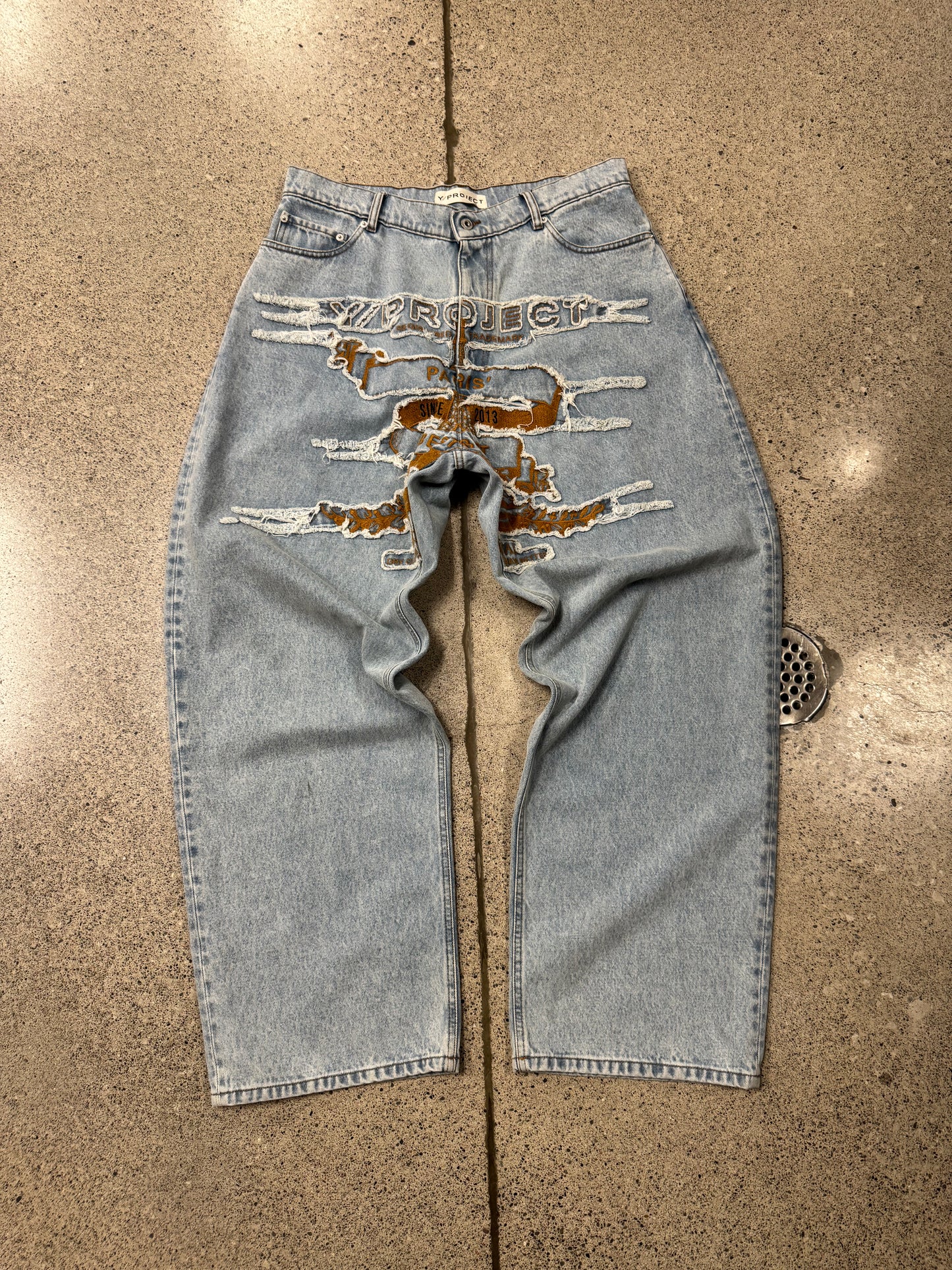 Y-Project ‘Paris’ Light Wash Blue Wide Leg Denim
