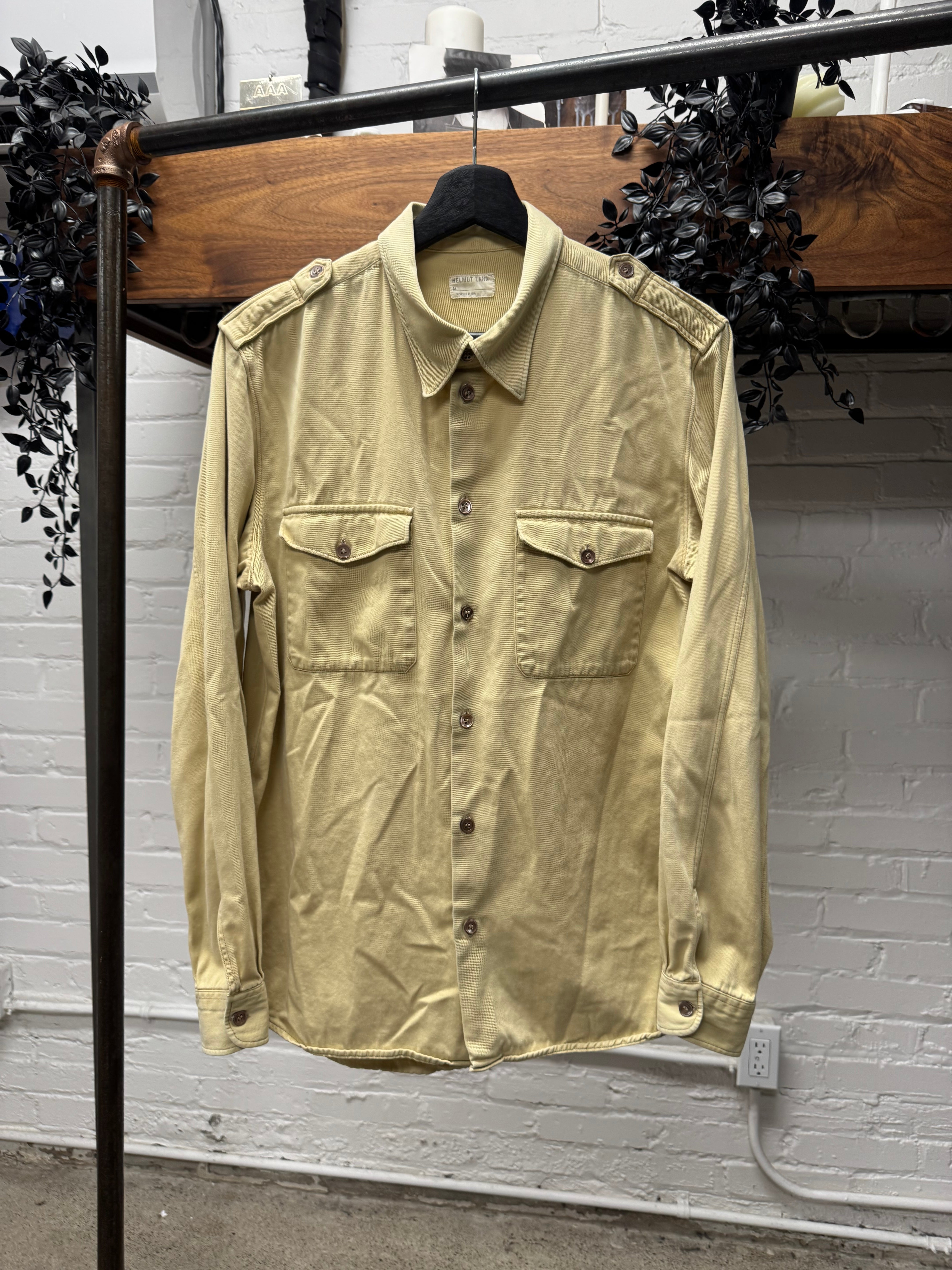 1996s archive Helmut LANG military カットソー Vintage Archive Helmut lang 1996 military button shirt