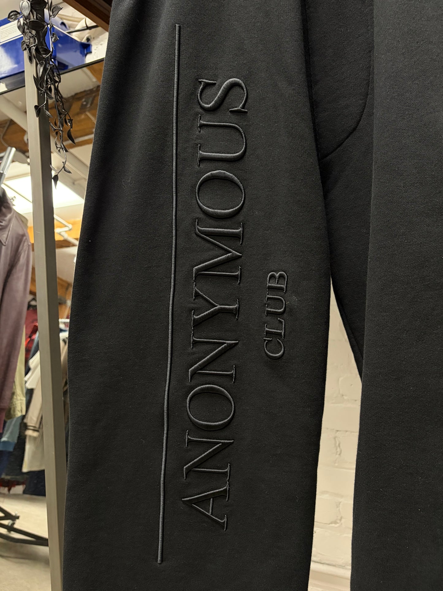 Anonymous Club ‘Heritage Logo’ Embroidered Black Wide Leg Sweatpants