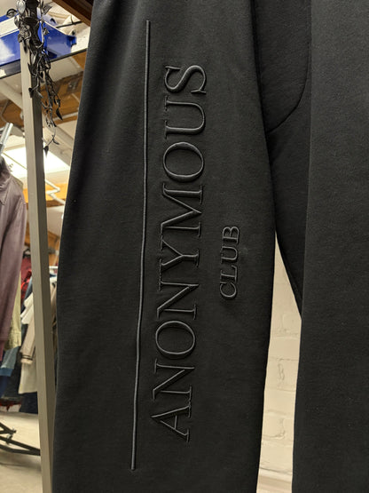 Anonymous Club ‘Heritage Logo’ Embroidered Black Wide Leg Sweatpants