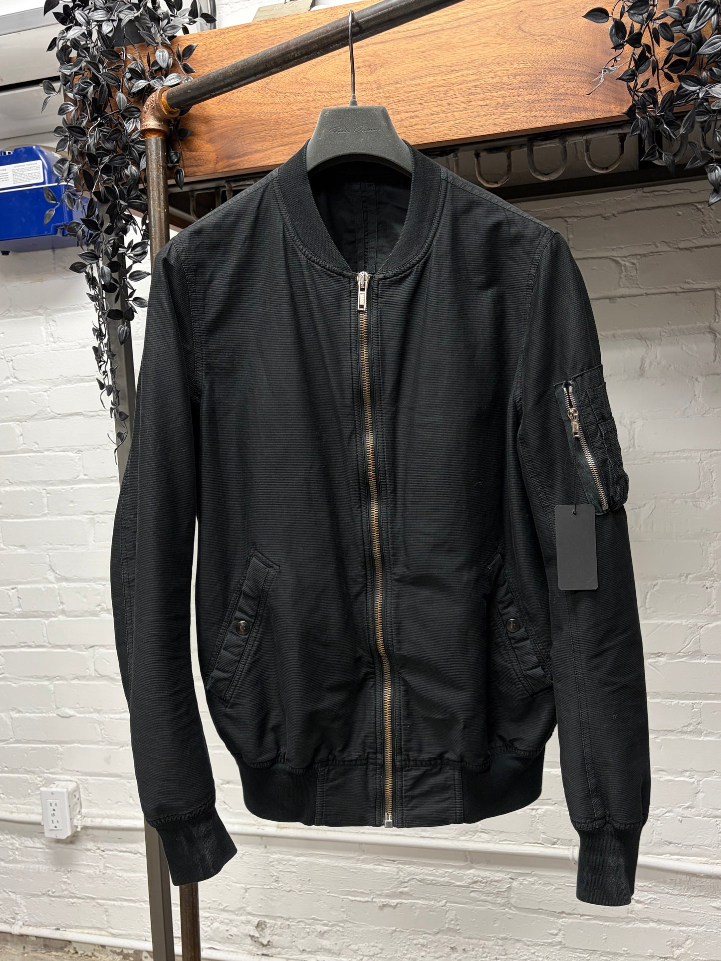 Early 2000s Rick Owens DRKDHDW Black Corduroy MA-1 Bomber Jacket