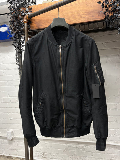 Early 2000s Rick Owens DRKDHDW Black Corduroy MA-1 Bomber Jacket
