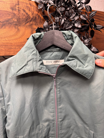 Vintage Miu Miu ‘Uniform Blue’ Cinch Adjustable Zip-Up Jacket