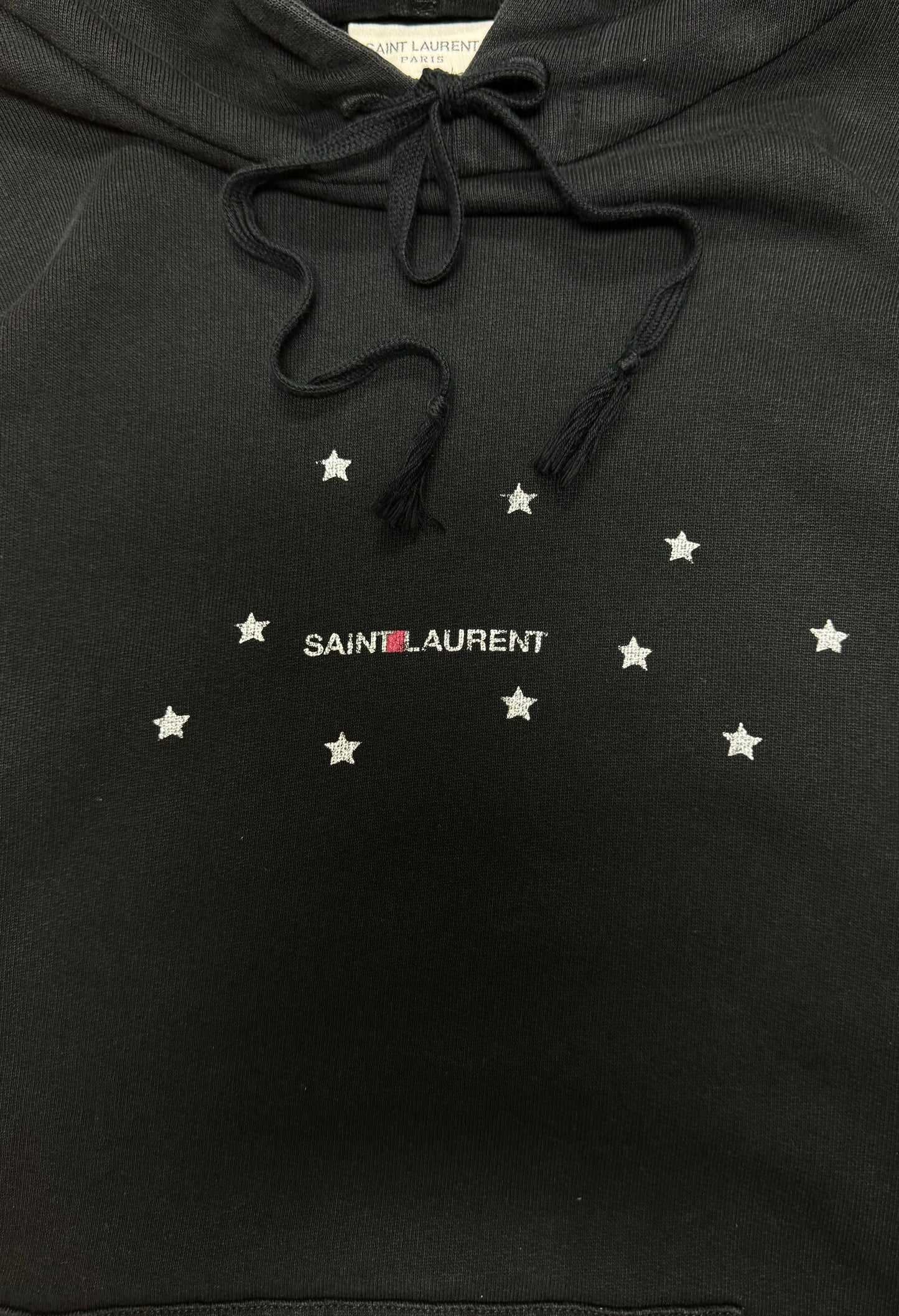 SS2019 Saint Laurent ‘Stars’ Black Logo Pullover Hoodie