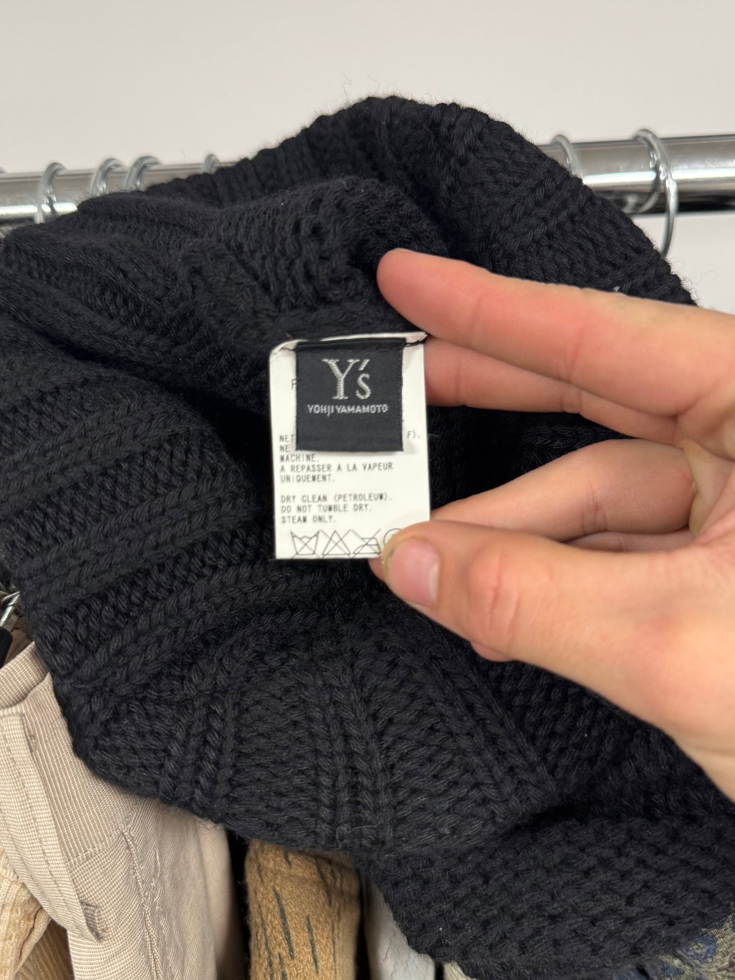 Yohji Yamamoto Y’s ‘Brimmed’ Black Wool Beanie