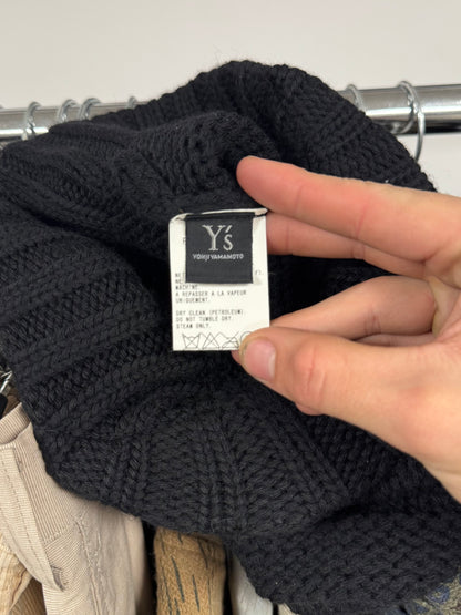 Yohji Yamamoto Y’s ‘Brimmed’ Black Wool Beanie
