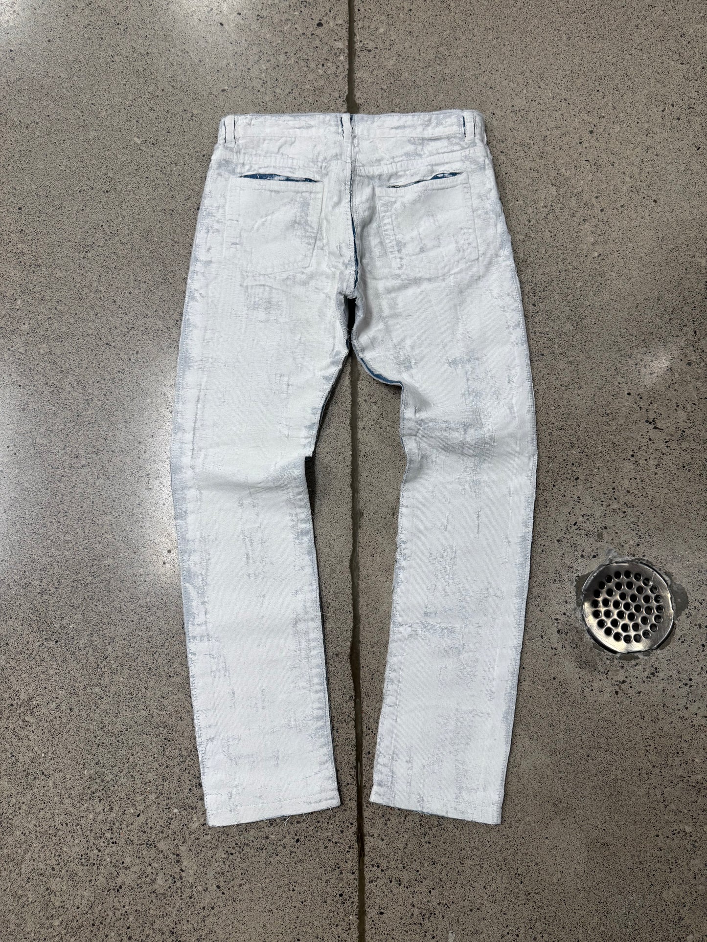 SS2016 Maison Margiela ‘Paint Coated’ White/Blue Denim