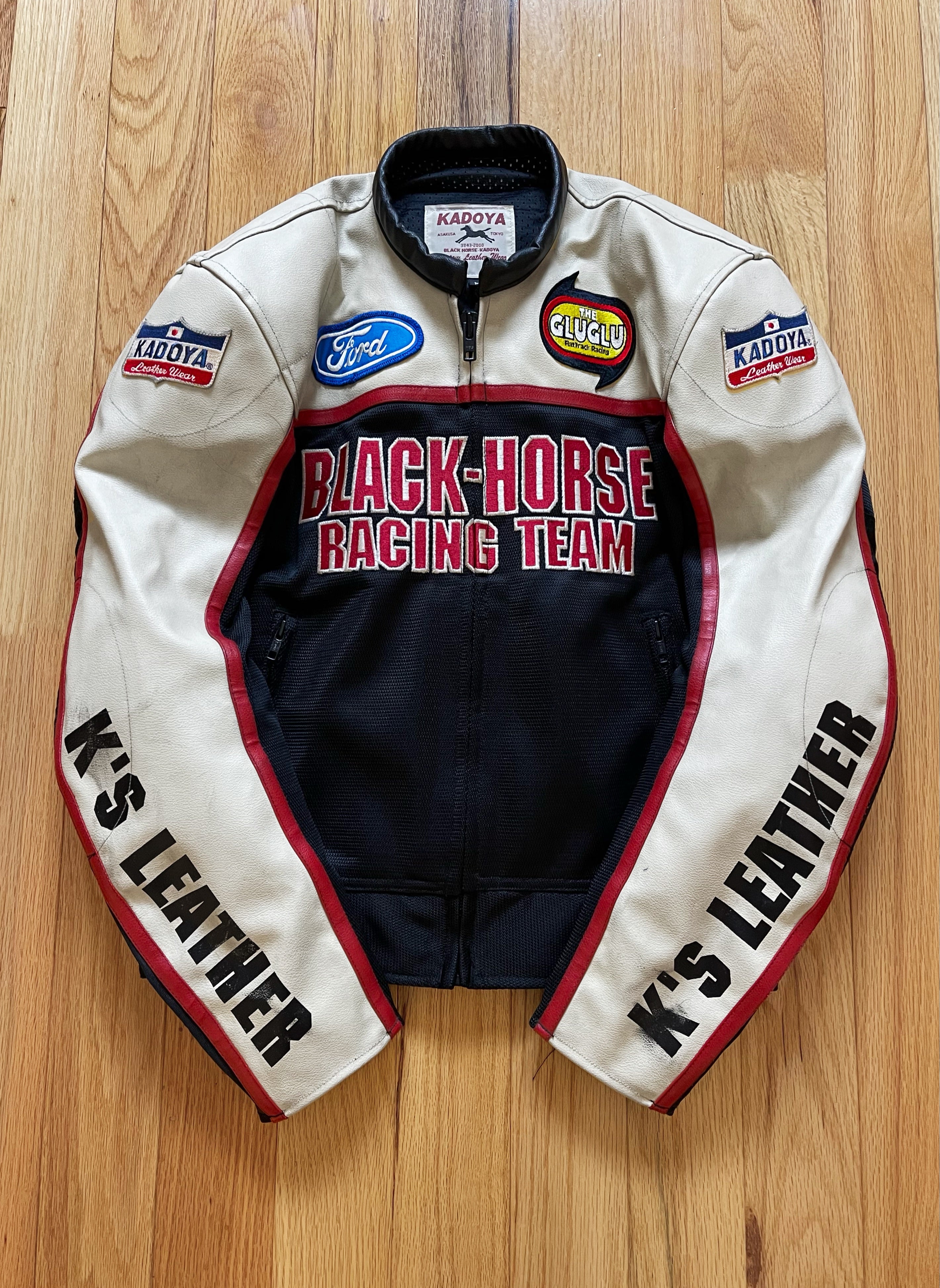 Kadoya K’s Leather Blackhorse Racing Team Armoured Biker Jacket – Alex ...