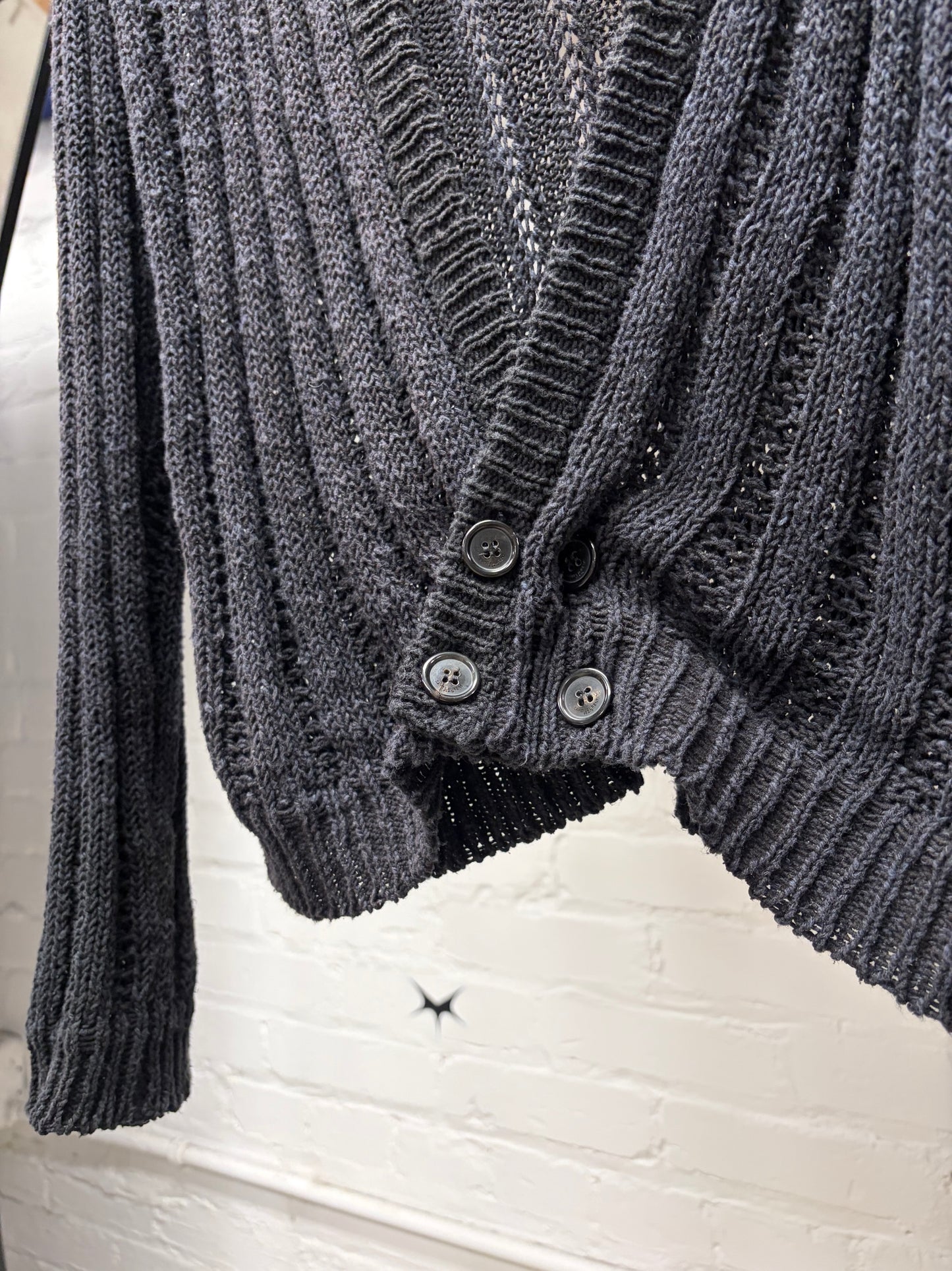 2022 Saint Laurent Double Breasted ‘Loose Gauge’ Tuxedo Knit Cardigan