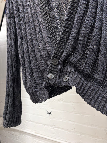 2022 Saint Laurent Double Breasted ‘Loose Gauge’ Tuxedo Knit Cardigan