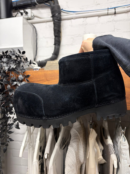 Balenciaga ‘Alaska’ Black Suede Low Top Oversized Boots