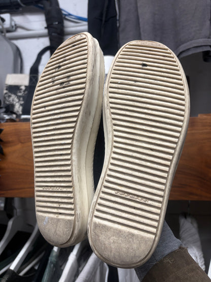 Rick Owens Black Canvas Slip-On Black/Milk Low Top Sneakers