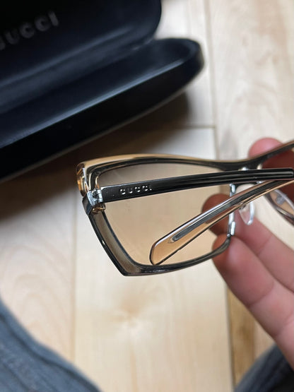 2000s Gucci Rimless Brown Tinted Sunglasses