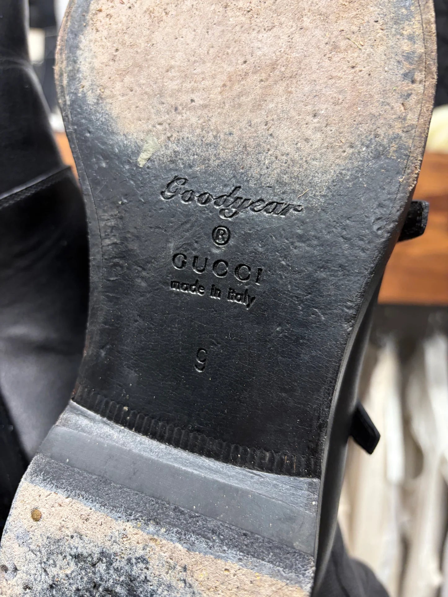 Gucci Double ‘Monk Strap’ Black Calfskin Leather Wood Sole Derbys