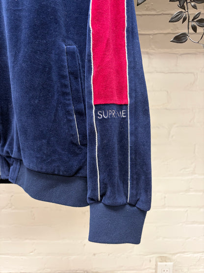 AW2018 Supreme Red/Navy Blue Velour Track Jacket