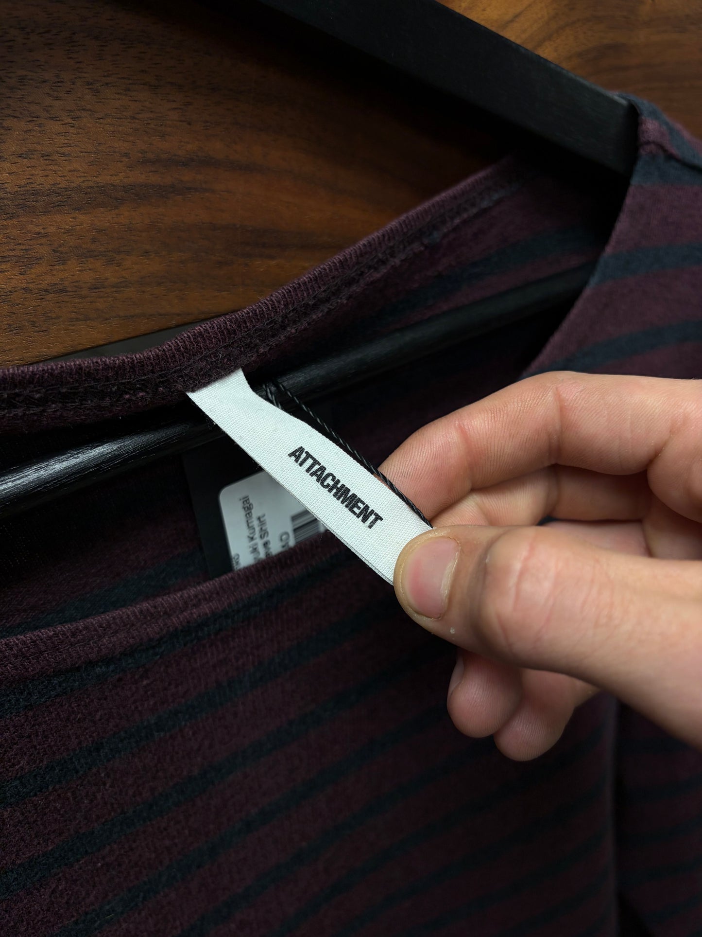 Attachement by Kazuyuki Kumagai Striped Long Sleeve Shirt