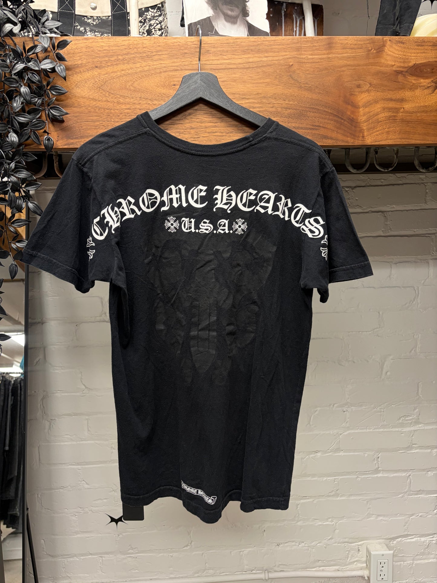 Chrome Hearts ‘Dagger Vine/Scroll Logo’ Black Graphic T-Shirt